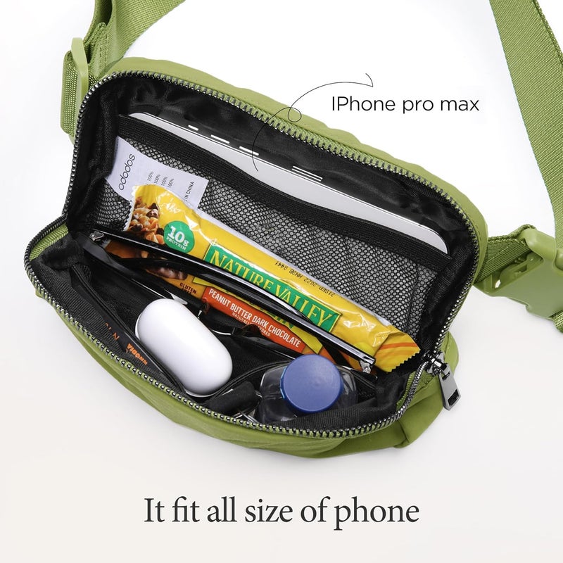 ODODOS Unisex Mini Belt Bag with Adjustable Strap Small Fanny Pack for Workout Running Traveling Hiking, Olive - Image 2